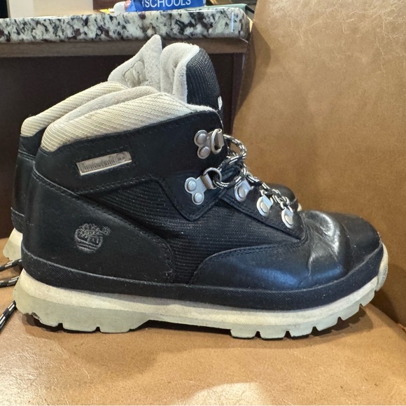 Timberland Shoes - Timberland Black and Tan Euro Hiker Boots women’s boots 6M